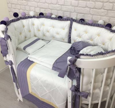 Комплект Marele,коллекция "Роскошь" цвет фиолет, для овальной кроватки